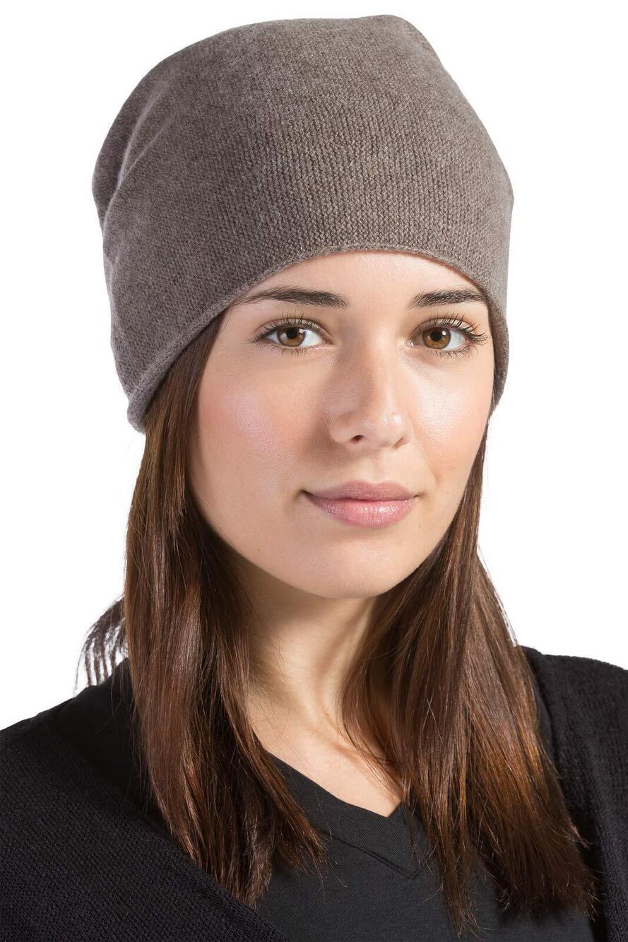 5596 100% Pure Cashmere Winter Slouchy Beanie Cappuccino